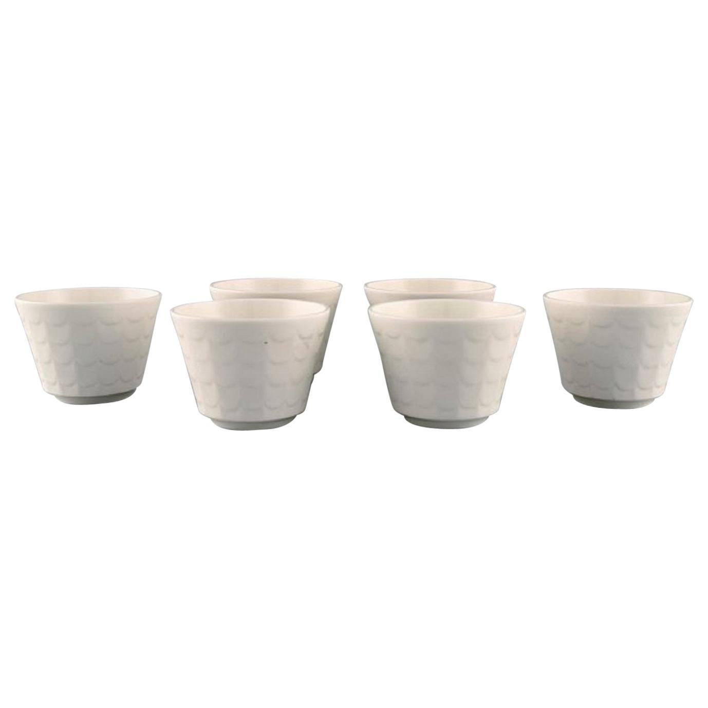 Six couvercles de pots à fleurs en porcelaine de Wilhelm Kge pour Gustavsberg