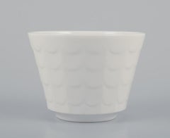 Wilhelm Kåge for Gustavsberg. Six white porcelain plant pots. Swedish design.