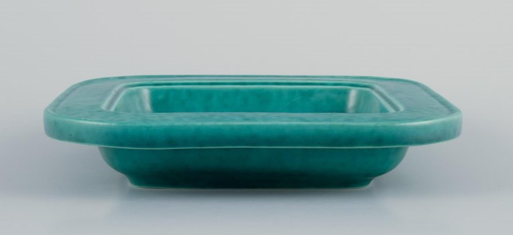 Art Deco Wilhelm Kåge for Gustavsberg. Square ceramic bowl.  From the Argenta series. For Sale