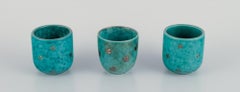 Wilhelm Kåge for Gustavsberg. Three small "Argenta" ceramic vases.