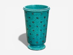 Wilhelm Kage, Grüne Keramik, Argenta-Vase, Schweden, 1930er Jahre
