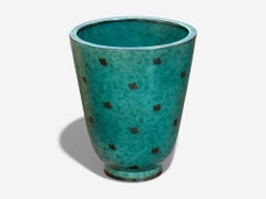 Wilhelm Kage, Grüne Keramik, Argenta-Vase, Schweden, 1930er Jahre