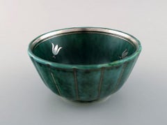 Wilhelm Kåge, Gustavsberg, Argenta Art Deco Bowl Decorated with Flower Buds