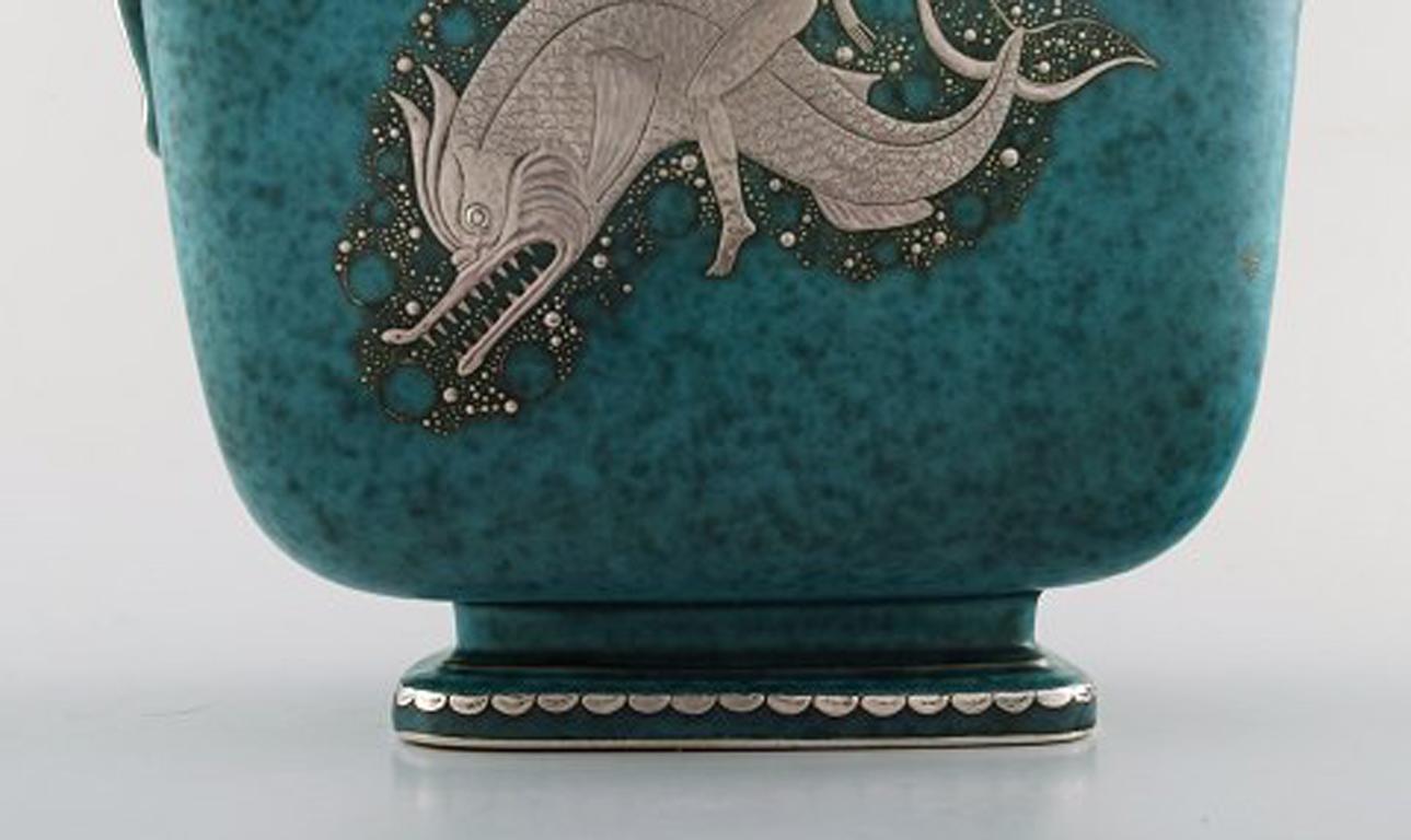 Mid-20th Century Wilhelm Kåge, Gustavsberg, Argenta Art Deco Vase with Lid