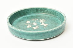 Wilhelm Kage Gustavsberg Plat en céramique argentée et argent sterling Vintage