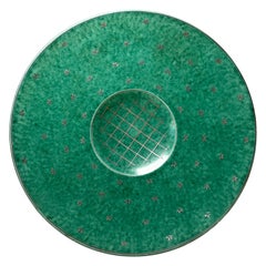 Wilhelm Kage, Gustavsberg Argenta Ceramic Centrepiece Platter Applied Silver