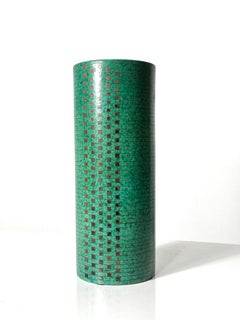 Wilhelm Kage Gustavsberg Argenta Geometric Midcentury Abstract Ceramic Vase