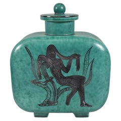 Wilhelm Kage Gustavsberg Argenta Stoneware Lidded Jar