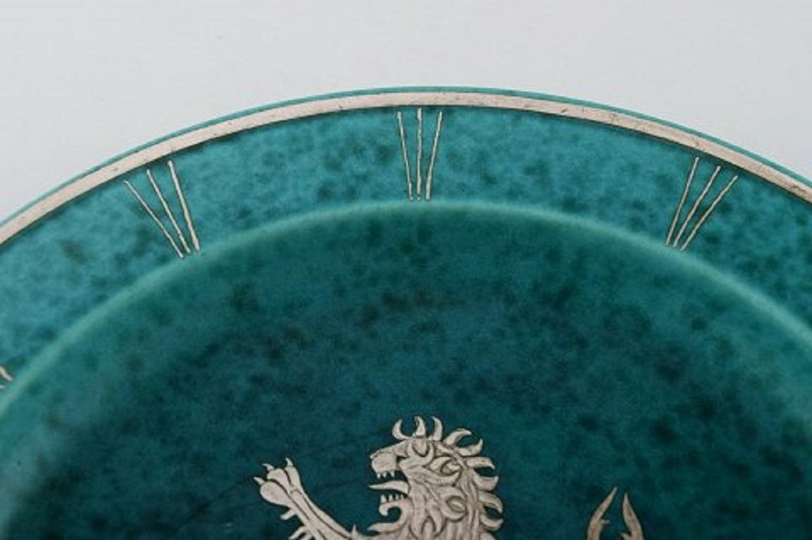 Mid-20th Century Wilhelm Kåge, Gustavsberg, Art Deco Argenta Dish on Feet in Ceramics For Sale