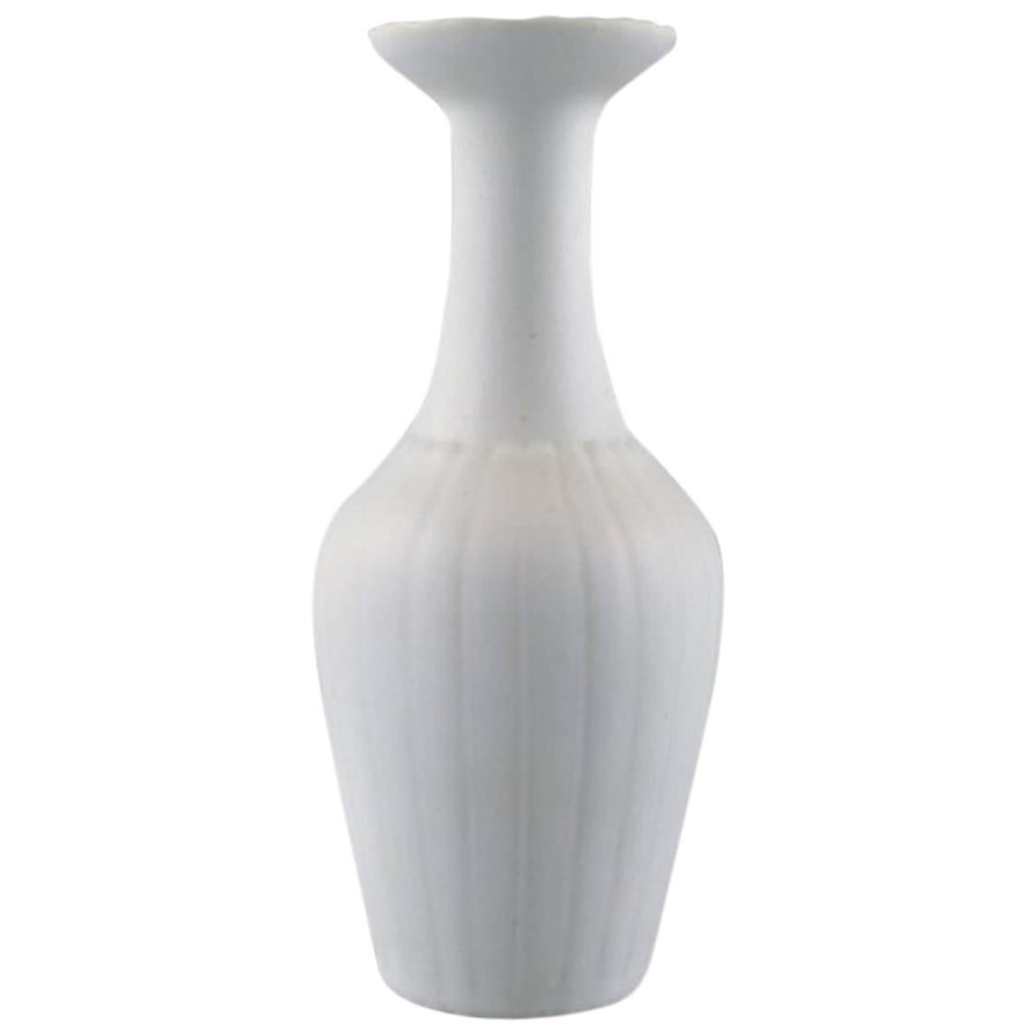 Wilhelm Kåge, Gustavsberg, Ceramic Vase in White Glaze