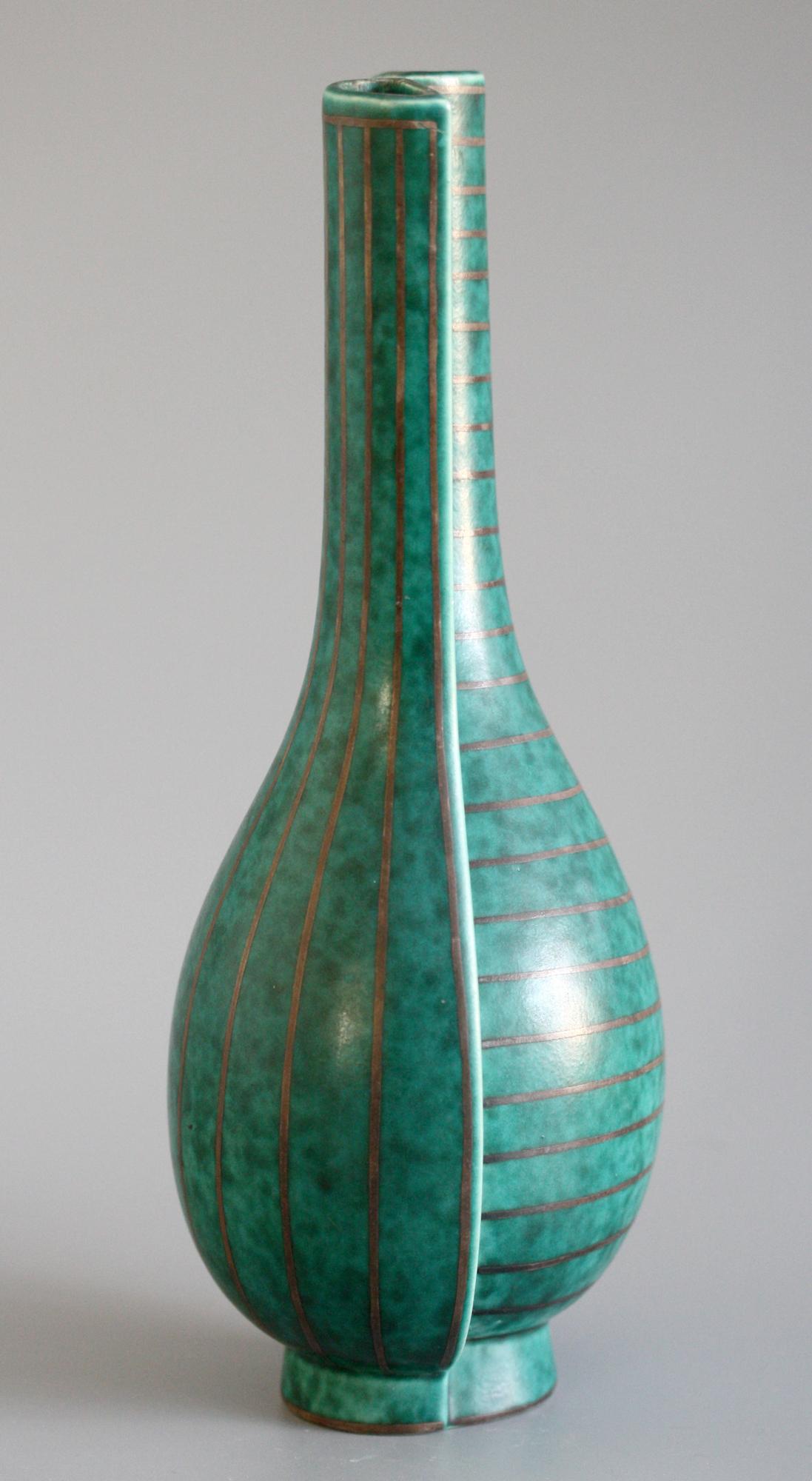 Ceramic Wilhelm Kåge Gustavsberg Swedish Surrea Argenta Art Pottery Vase