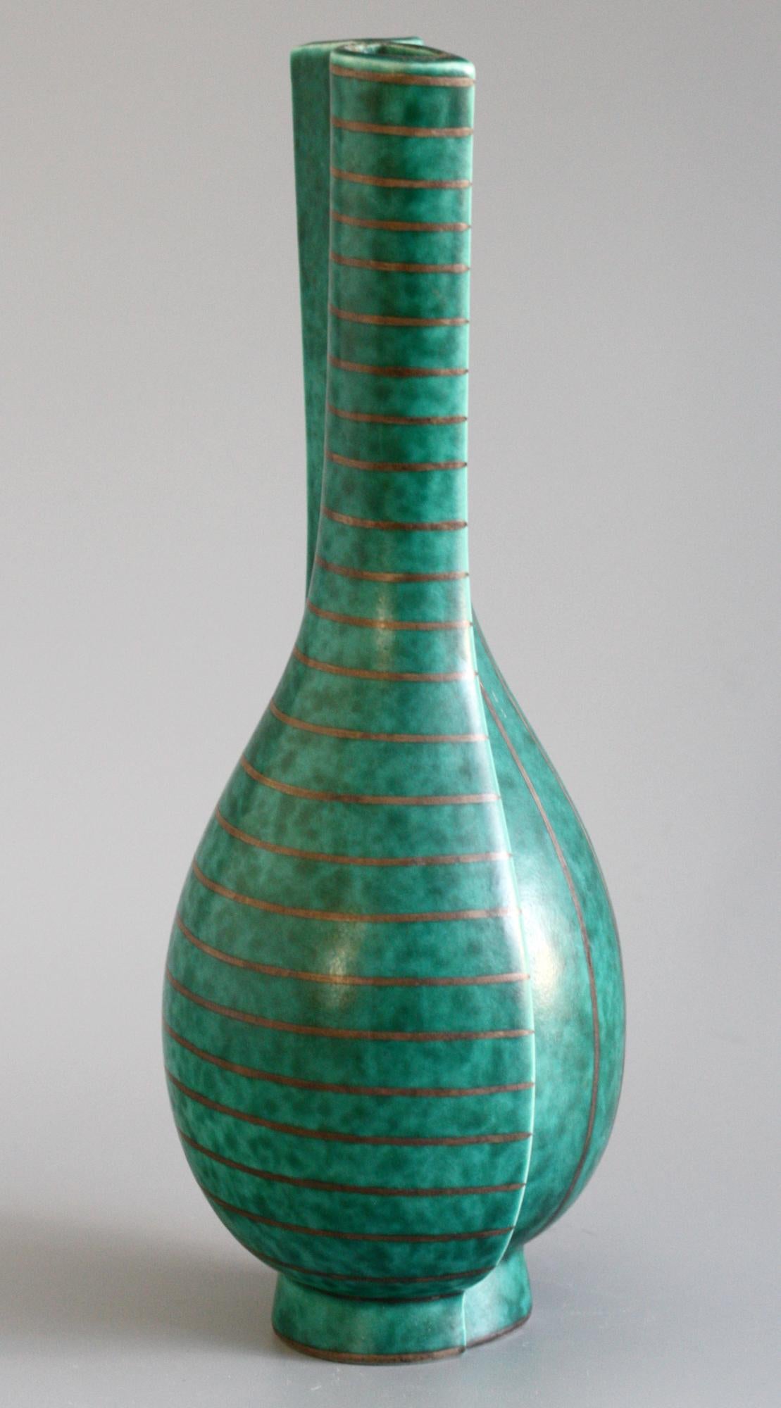 Wilhelm Kåge Gustavsberg Swedish Surrea Argenta Art Pottery Vase 1
