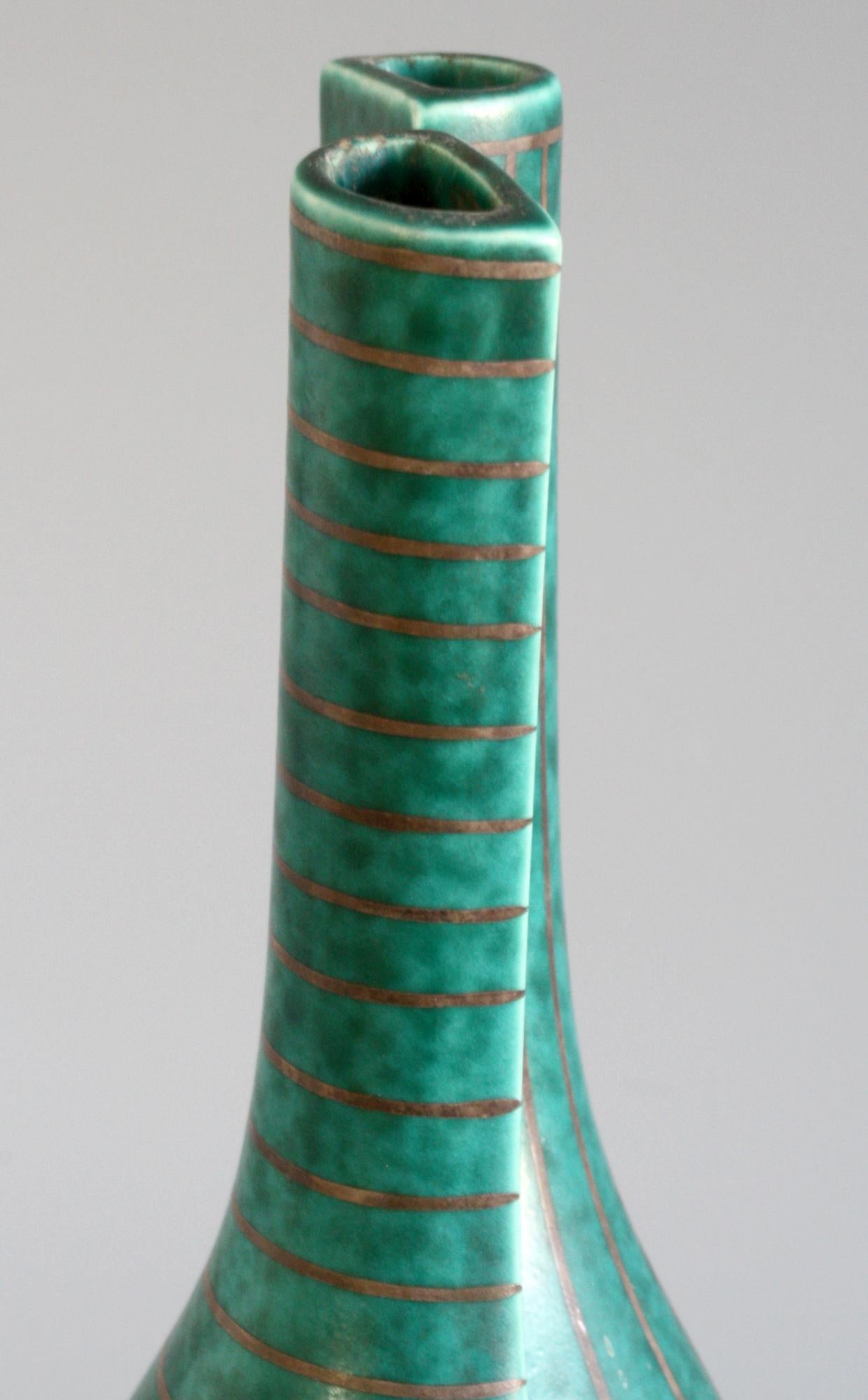 Wilhelm Kåge Gustavsberg Swedish Surrea Argenta Art Pottery Vase 2