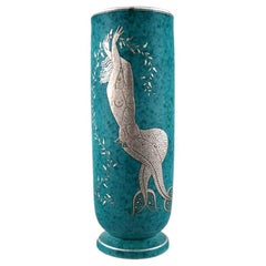 Vintage Wilhelm Kåge/Kaage, Gustavsberg, Argenta Vase Decorated with Mermaid