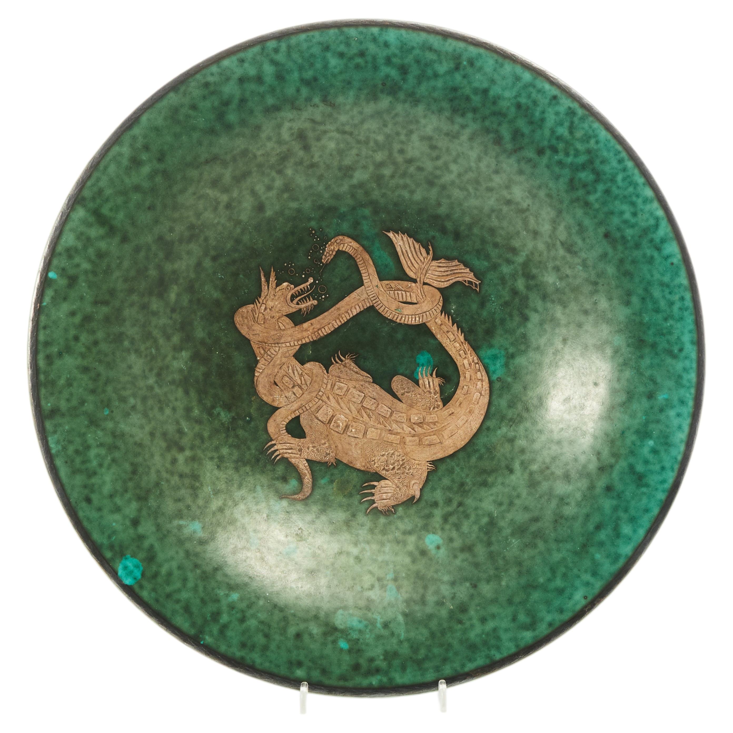 Wilhelm Kage Large dish "Argenta" for Gustavsberg, Sweden 1950s