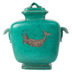 Wilhelm Kage Lock Urn 'Argenta' for Gustavsberg Sweden Marked