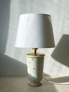 Wilhelm Kage Mid-Cen Stoneware Table Lamp CARRARA for Gustavsberg, Sweden 1940s.
