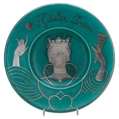 Wilhelm Kage Plate "Argenta" Gustavsberg Sweden 1940s. Signed