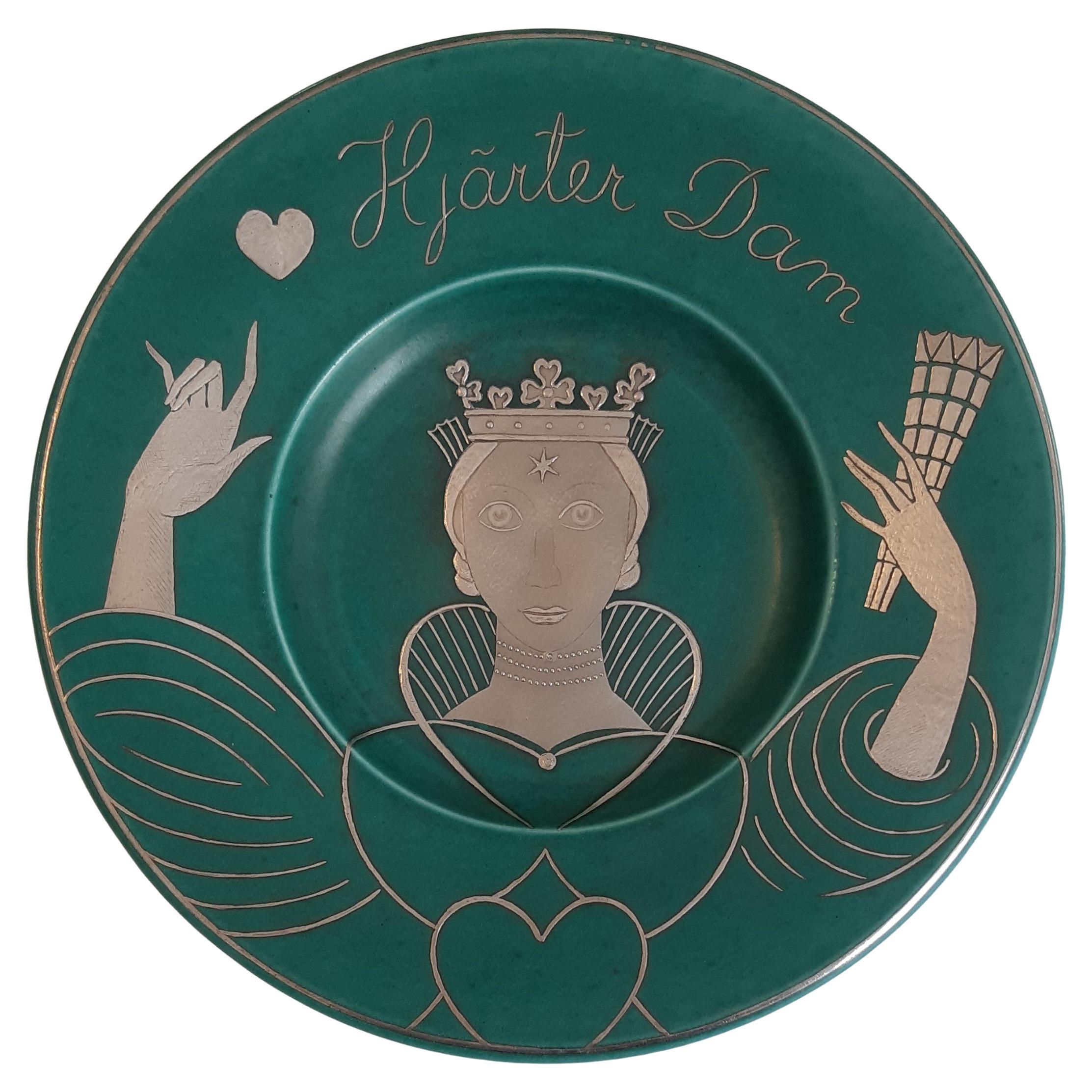 Wilhelm Kage Plate "Argenta" Gustavsberg Sweden 1940s. Signed