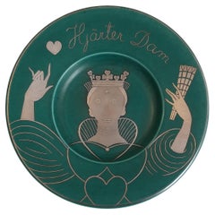 Wilhelm Kage Plate "Argenta" Gustavsberg Sweden 1940s. Signed