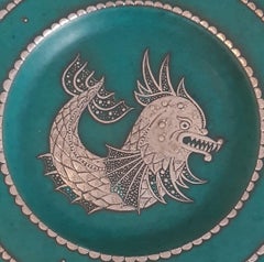 Wilhelm Kage Plate "Argenta" Gustavsberg Sweden 1950. Signed