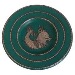 Wilhelm Kage Plate "Argenta" Gustavsberg Sweden 1950. Signed