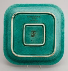 Wilhelm Kage Plate ceramic "Argenta" Gustavsberg Sweden 1950s. Marked