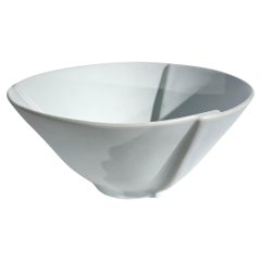 Wilhelm Kage Surrea Bowl Stoneware White Glazed Gustavsberg Sweden 1940s