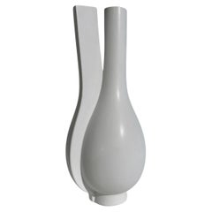 Wilhelm Kage Surrea Vase Gustavsberg Stoneware White Carrara Glazed Sweden 1940s