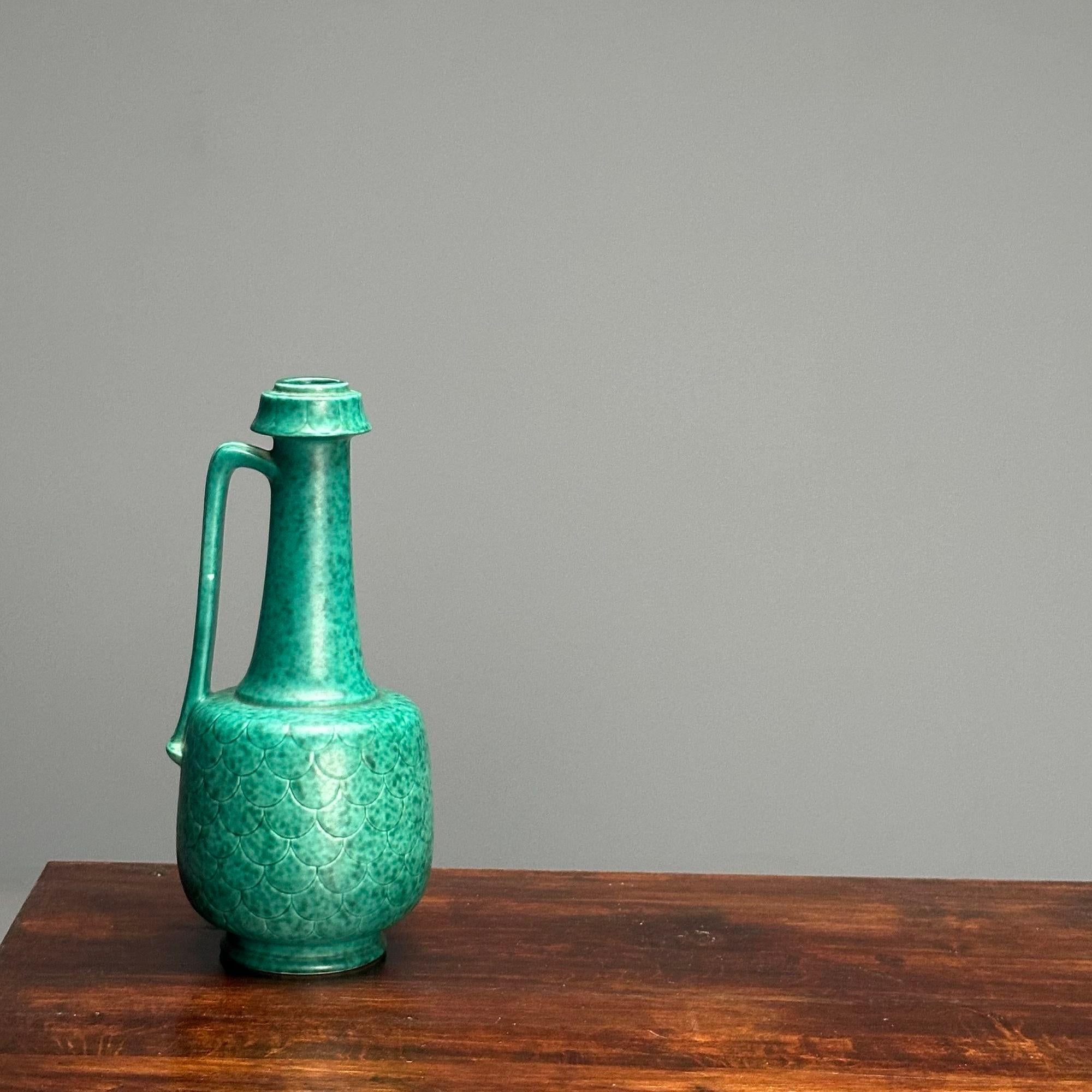 Mid-20th Century Wilhelm Kage, Swedish Mid-Century Modern, Vase, Glazed Stoneware, Argenta, 1930s For Sale