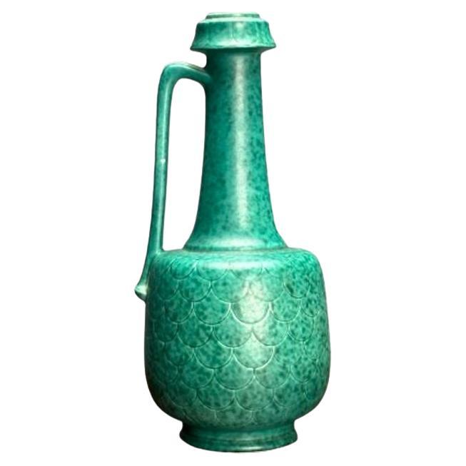 Wilhelm Kage, Swedish Mid-Century Modern, Vase, Glazed Stoneware, Argenta, 1930s For Sale