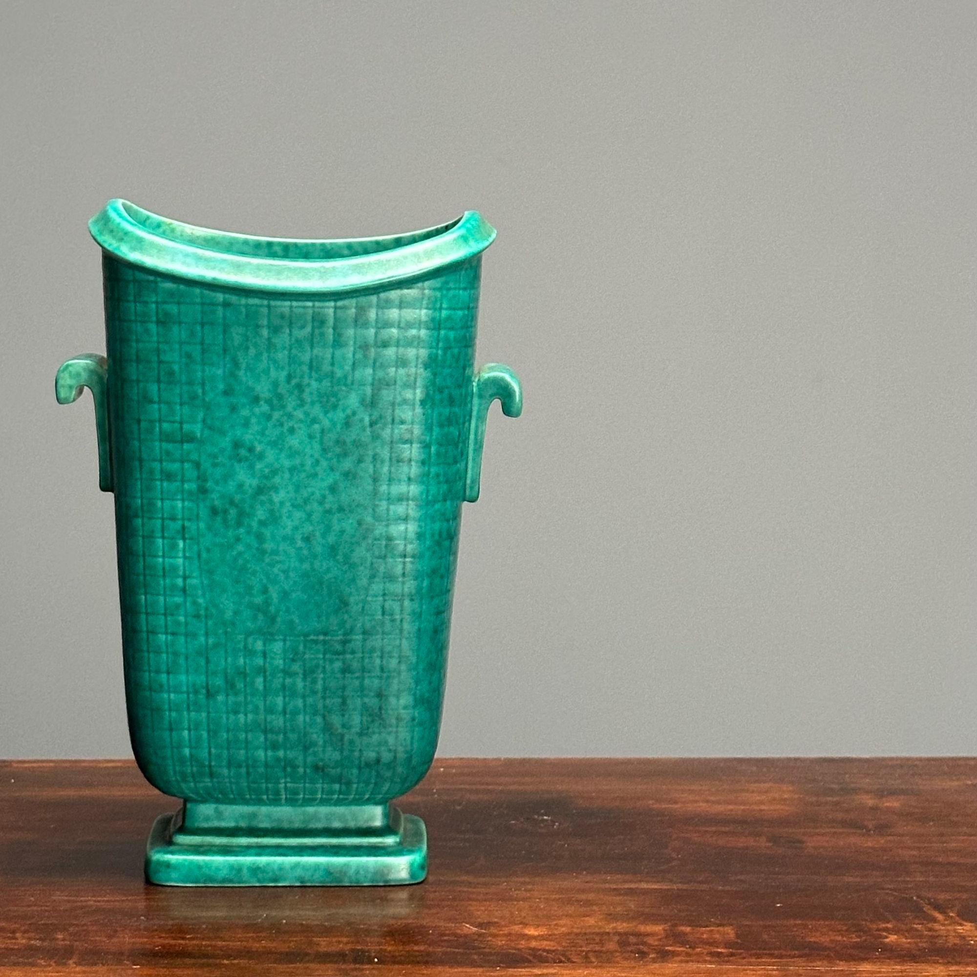 Mid-20th Century Wilhelm Kage, Swedish Mid-Century Modern, Vase, Glazed Stoneware, Argenta, 1960s For Sale