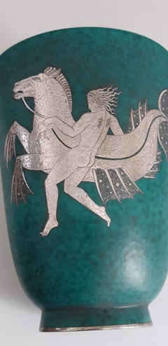 Wilhelm Kage Vase ‘Argenta’ for Gustavsberg Sweden 1935 Signed