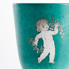 Wilhelm Kage Vase 'argenta' für Gustavsberg Schweden 1945