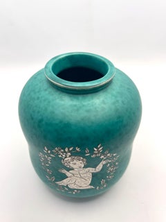 Wilhelm Kage Vase „Argenta“ Gustavsberg Schweden 1950 Signiert
