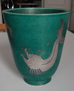 Vaso Wilhelm Kage in ceramica 'ARGENTA' per Gustavsberg Svezia anni '40 Marcato