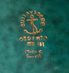 Wilhelm Kage Vase Keramik 'Argenta' für Gustavsberg Schweden 1940er Jahre Markiert