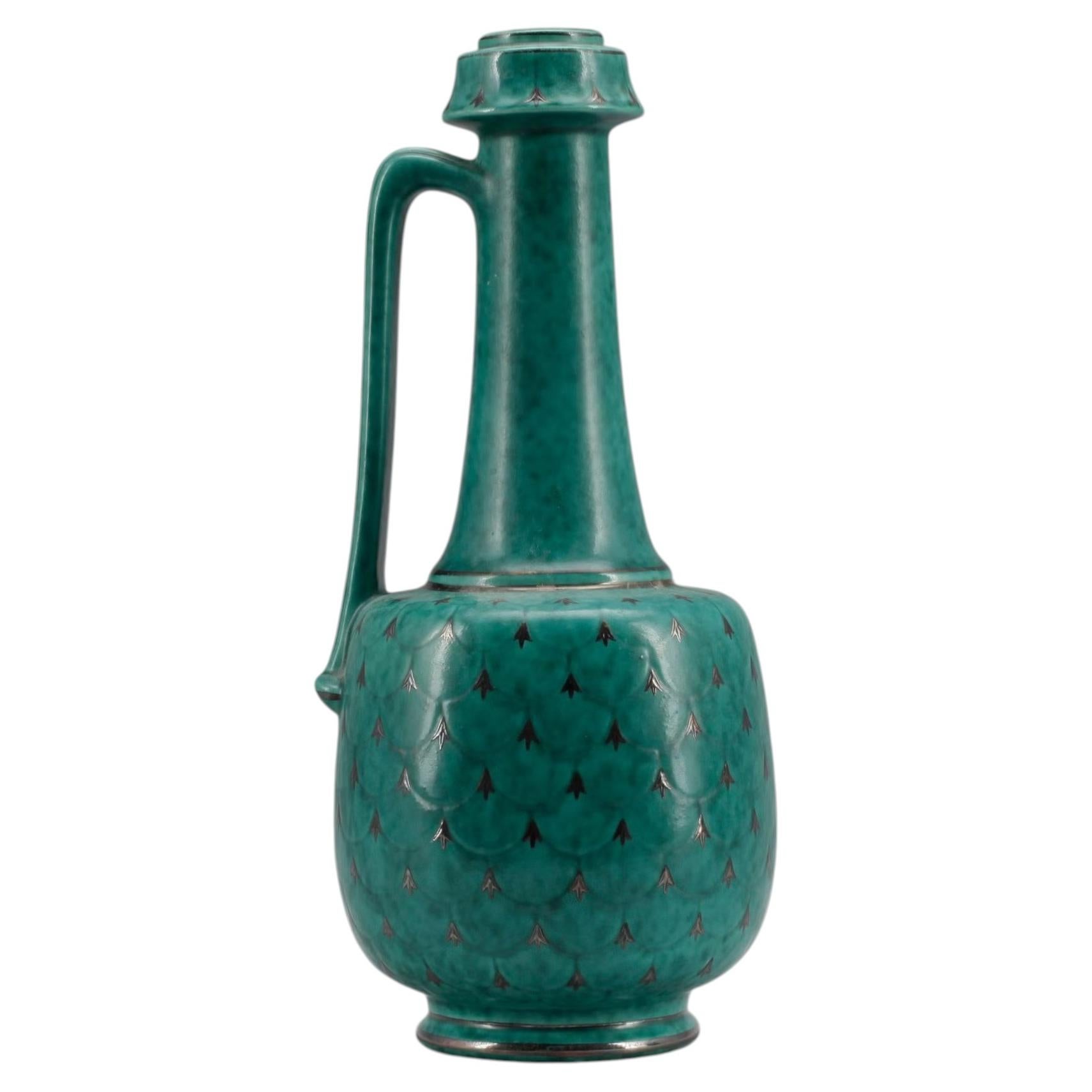 Wilhelm Kage Vase ceramic ‘Argenta’ for Gustavsberg Sweden 1940s Marked For Sale