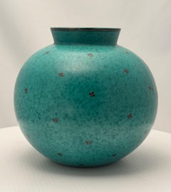 Wilhelm Kage vase ceramic "Argenta" Gustavsberg Sweden 1940s Marked