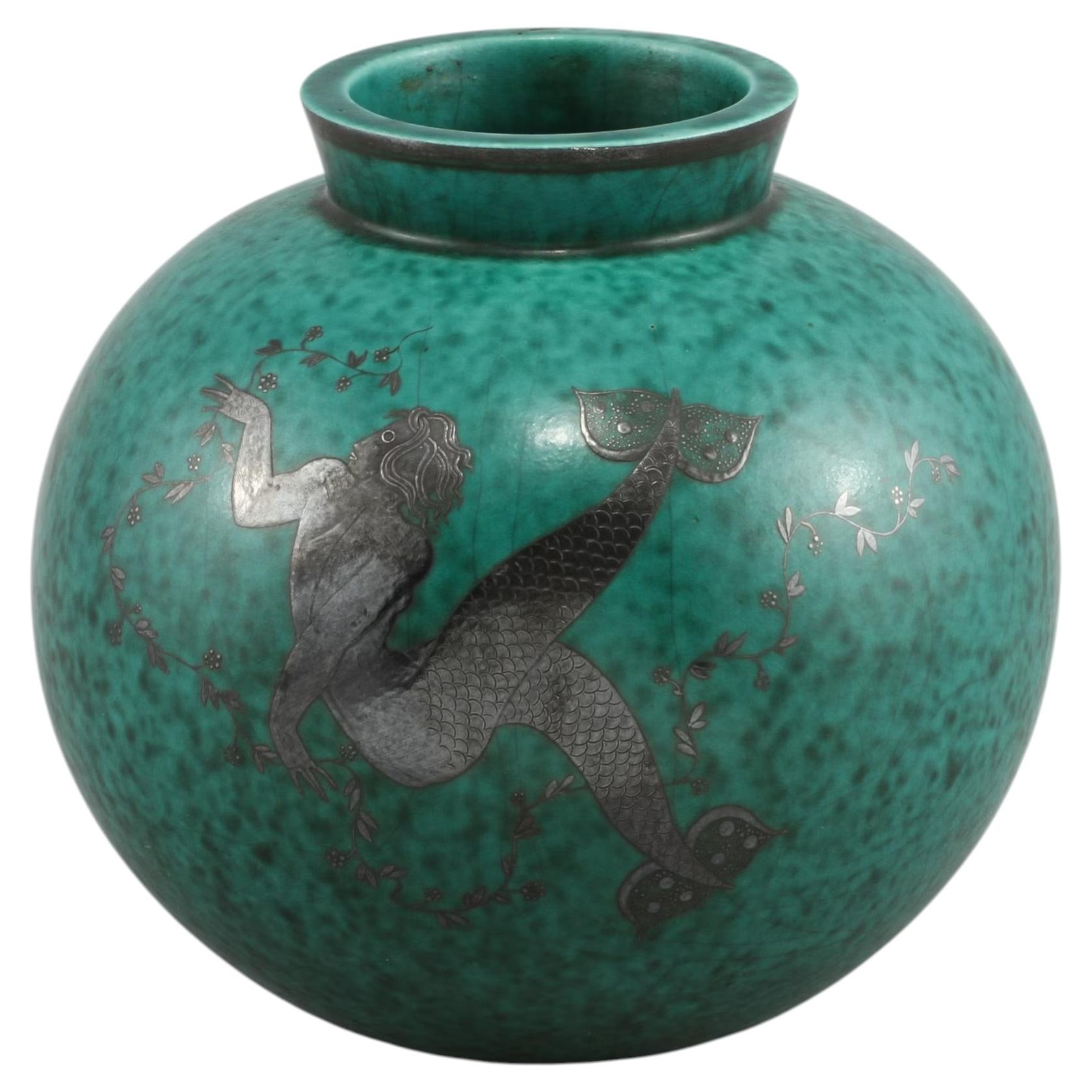Vaso Wilhelm Kage in ceramica "ARGENTA" Gustavsberg Svezia 1940s Marcato