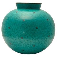 Wilhelm Kage vase ceramic "Argenta" Gustavsberg Sweden 1940s Marked