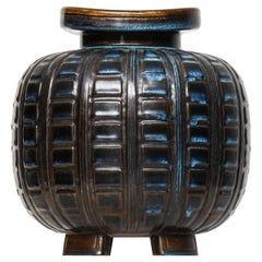 Wilhelm Kåge Vase Model Farsta Produced by Gustavsberg in Sweden