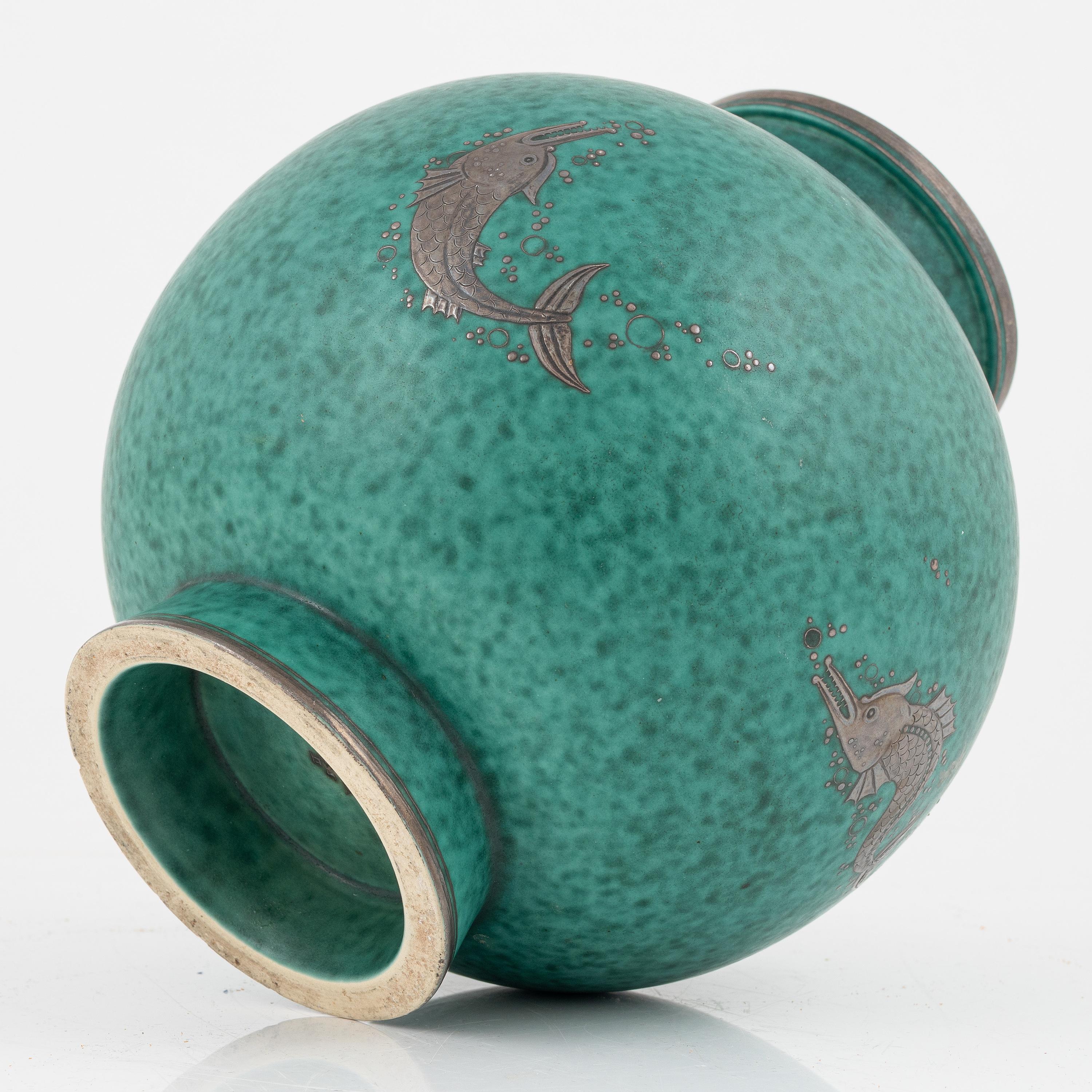 Art Deco Wilhelm Kage Vase Stoneware 