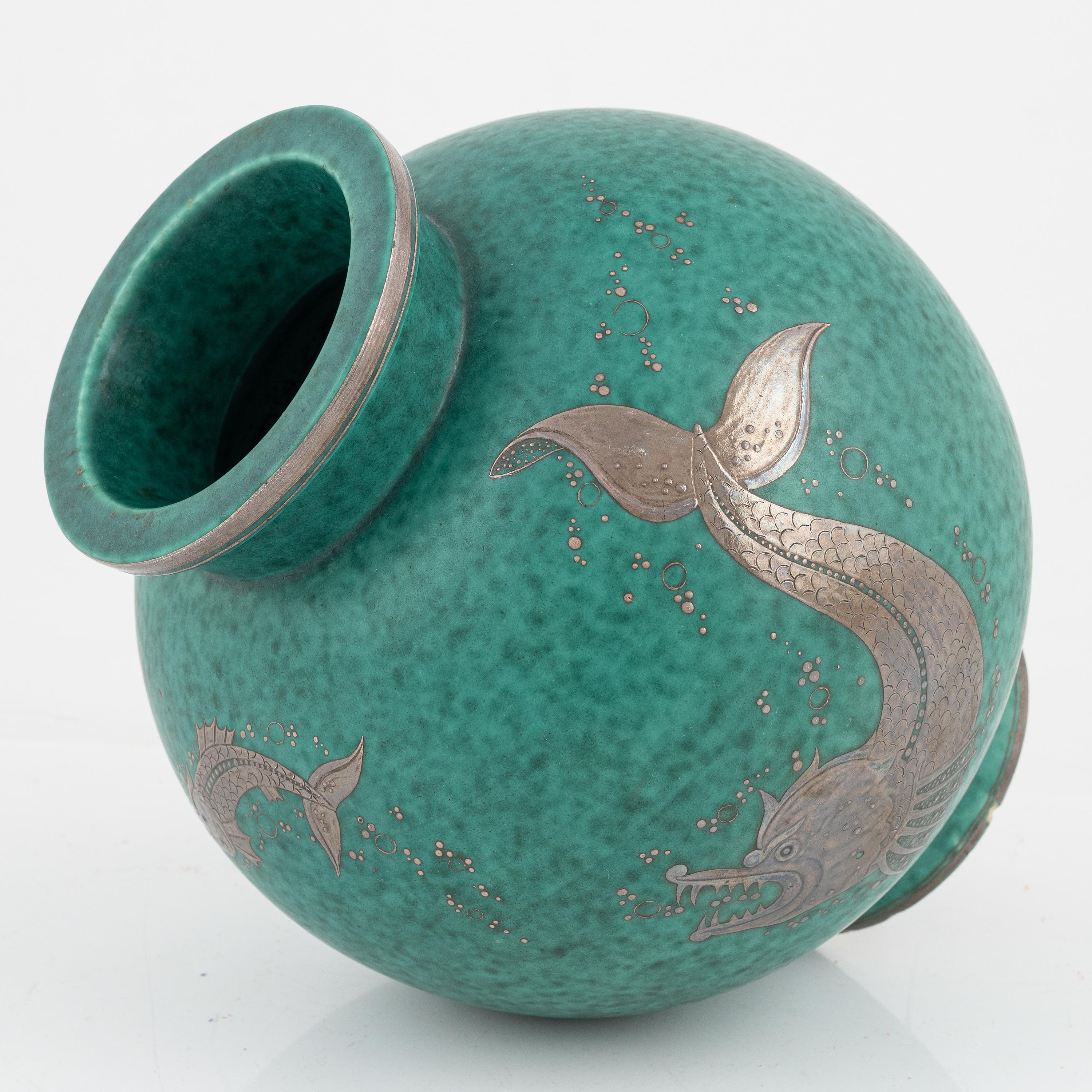 Swedish Wilhelm Kage Vase Stoneware 