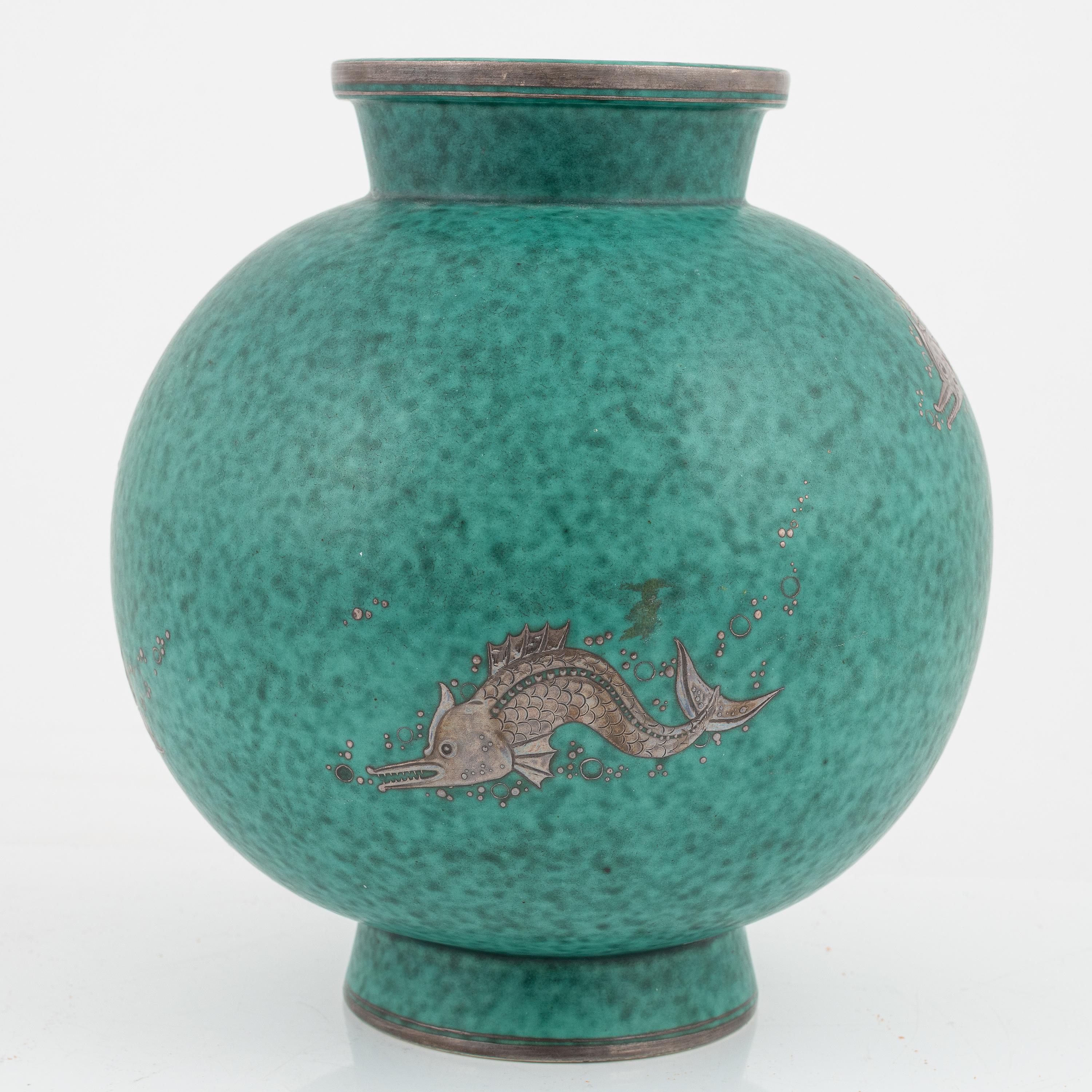 20th Century Wilhelm Kage Vase Stoneware 