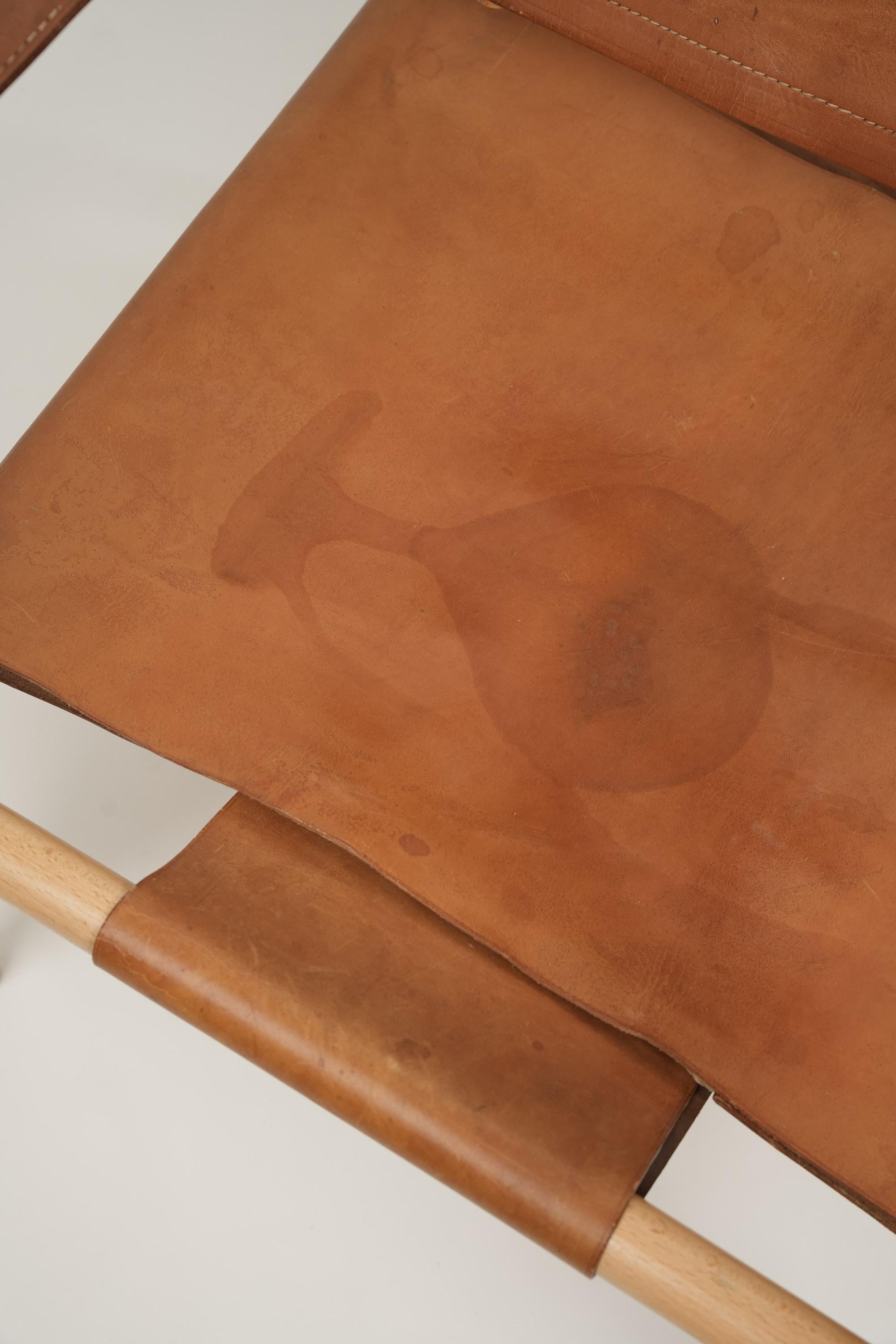 Wilhelm Kienzle Leather Safari Chair 1950s For Sale 4