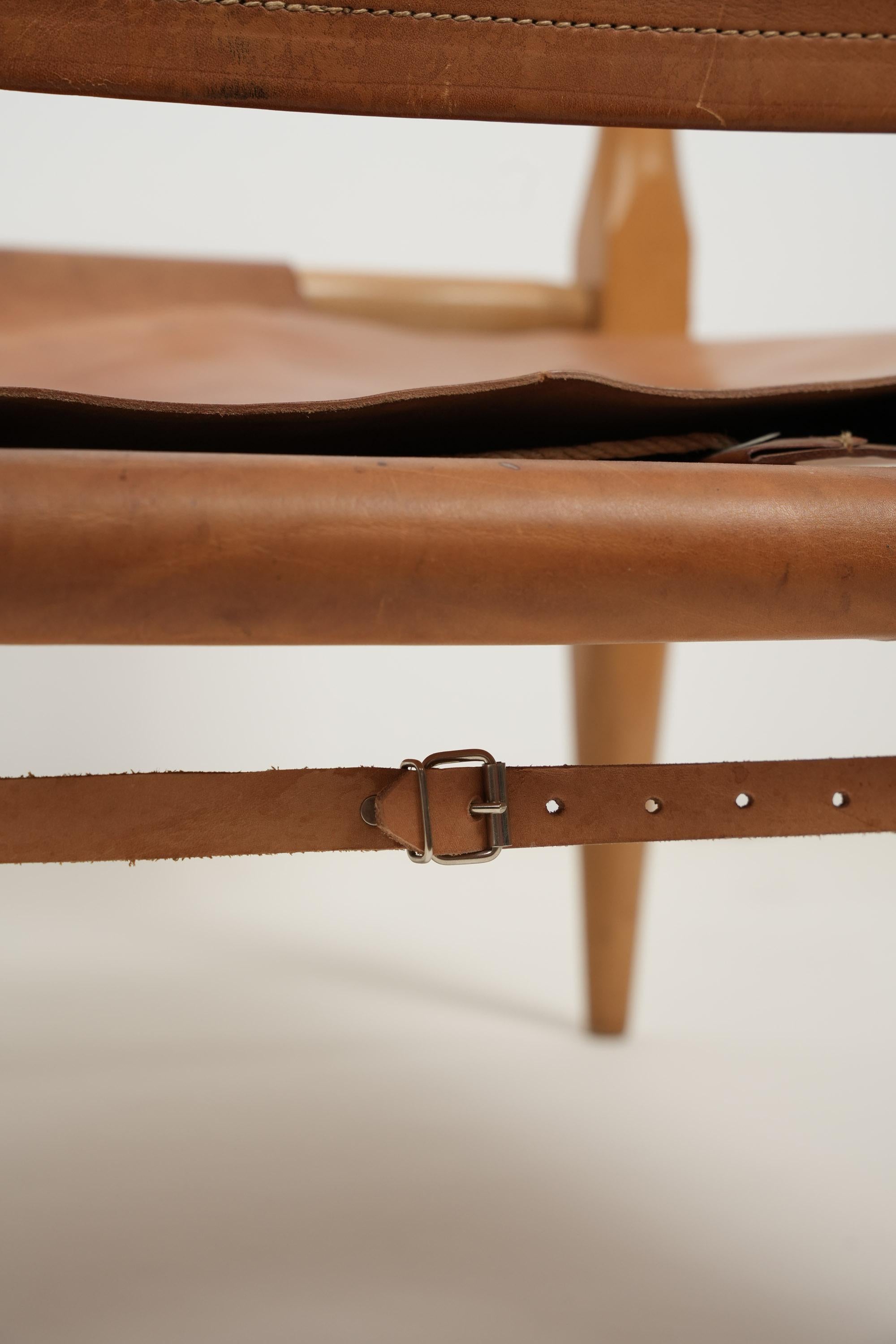 Mid-20th Century Wilhelm Kienzle Leather Safari Chair 1950s For Sale