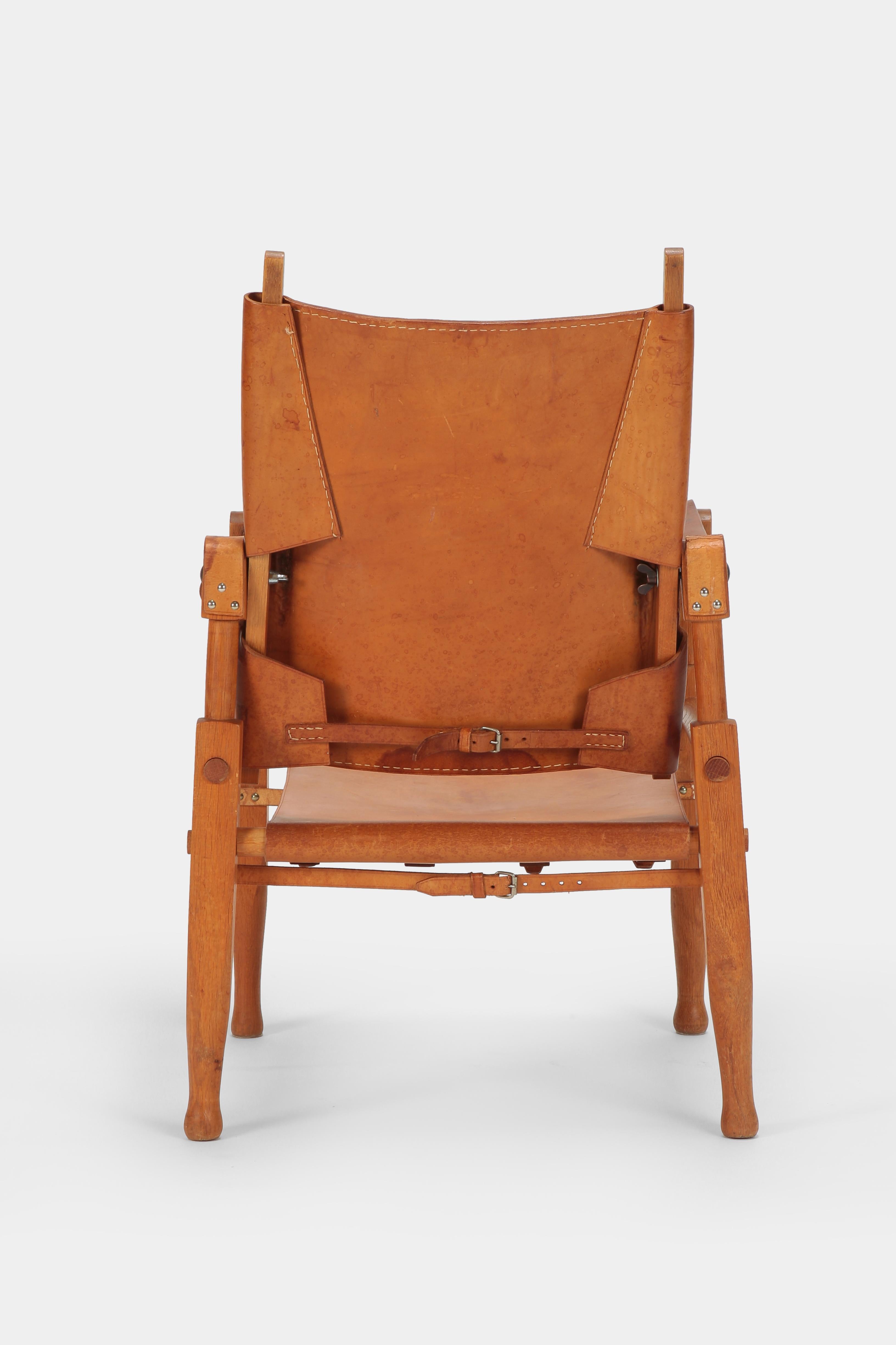 Leather Wilhelm Kienzle Safari Chair Wohnbedarf, 1950s