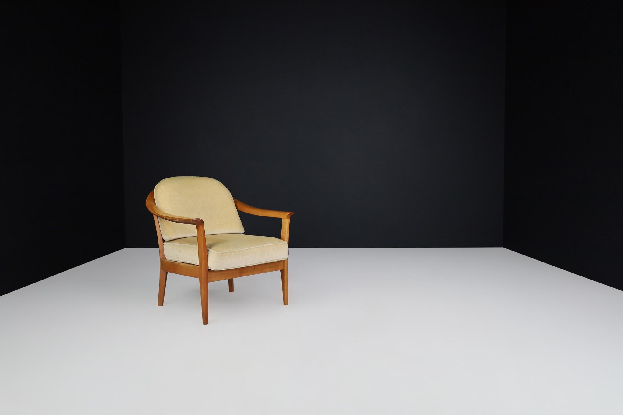 Wilhelm Knol Easy Chairs aus Kirschbaumholz mit Originalpolsterung, Deutschland 1960er Jahre  im Angebot 3