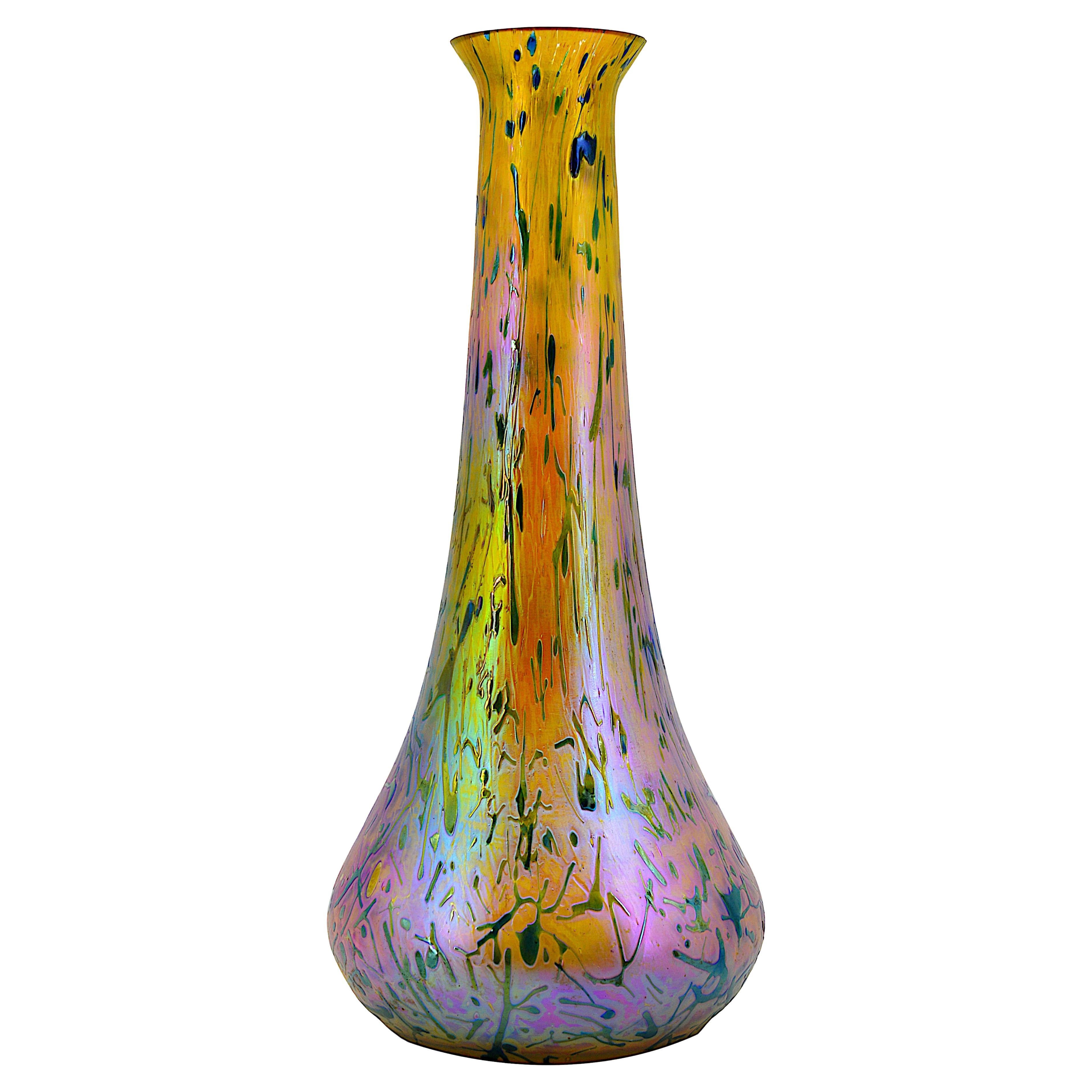 Wilhelm Kralik Sohn Eleonoranhain Art Glass Vase, 1900
